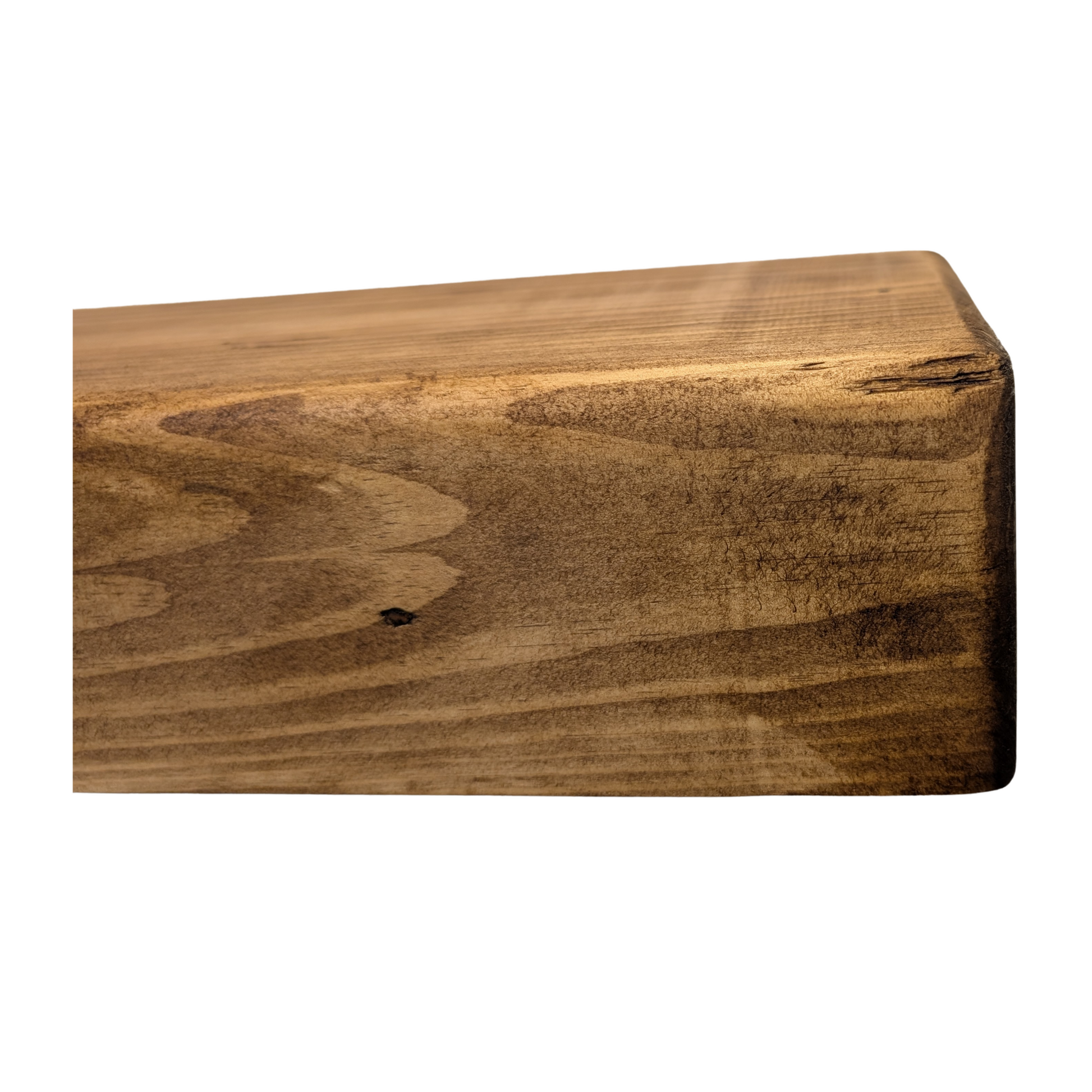 Rustic Mantel Beam 6x4 - Rounded - Solid Rustic Fireplace Beam