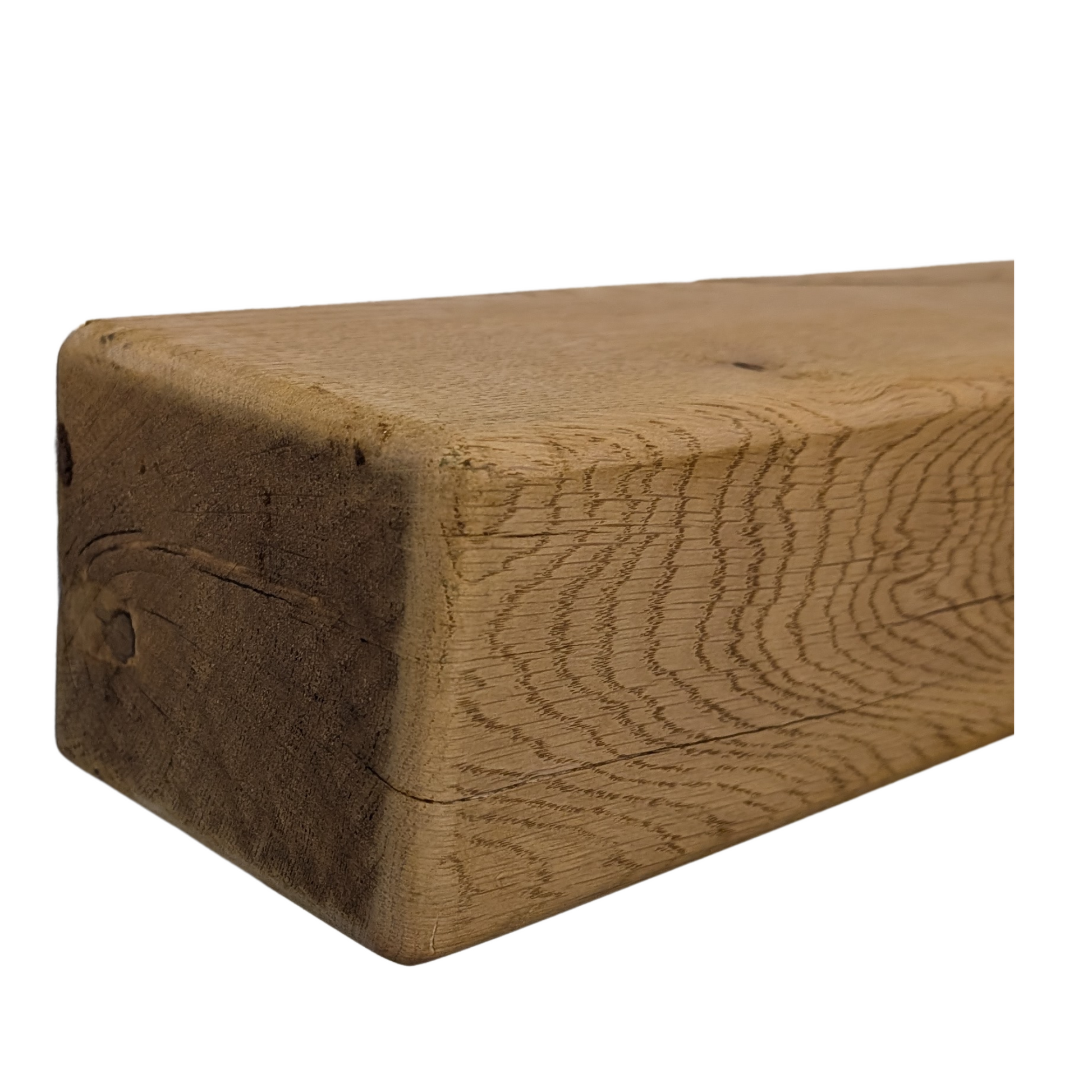 Oak Mantel Beam 4 x 4 Rounded - Solid Oak Fireplace Beam