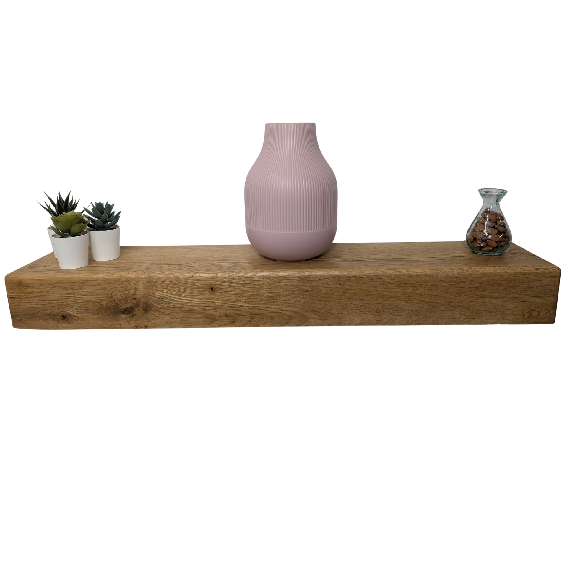 Oak Mantel - 8 x 4 Rounded Edges- Solid Oak Fireplace Beam