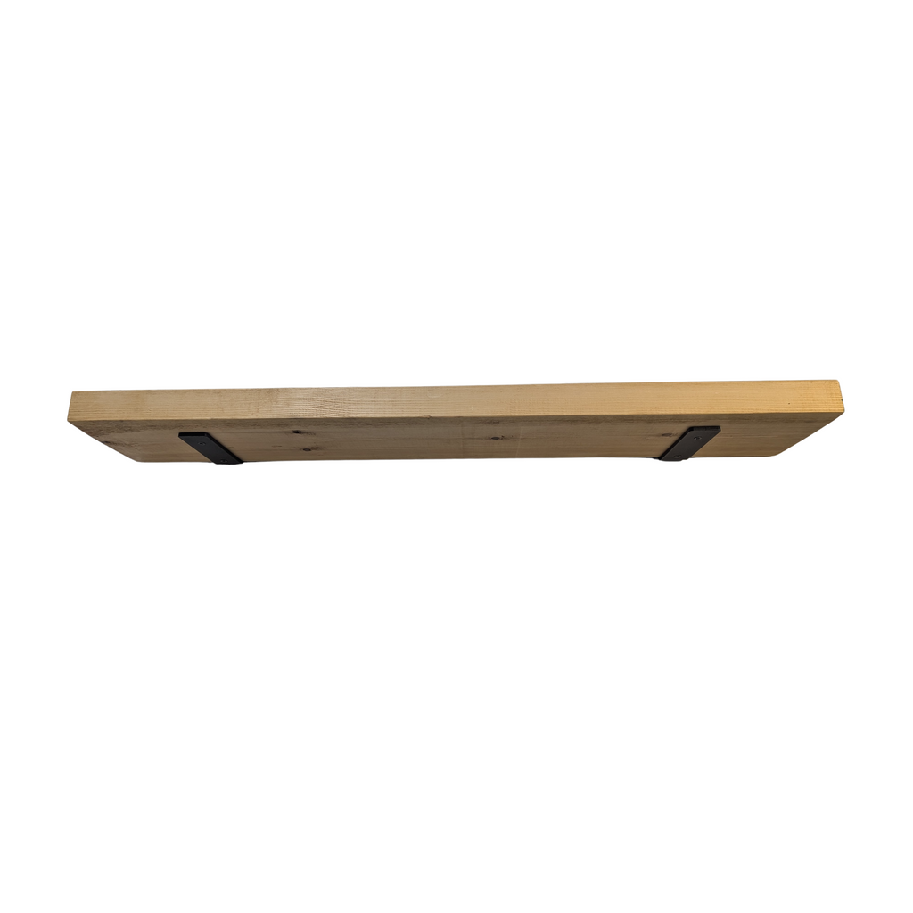 Rustic 8 x 2 Wooden Shelf with Black Steel Supports – Handcrafted in the Heart of England