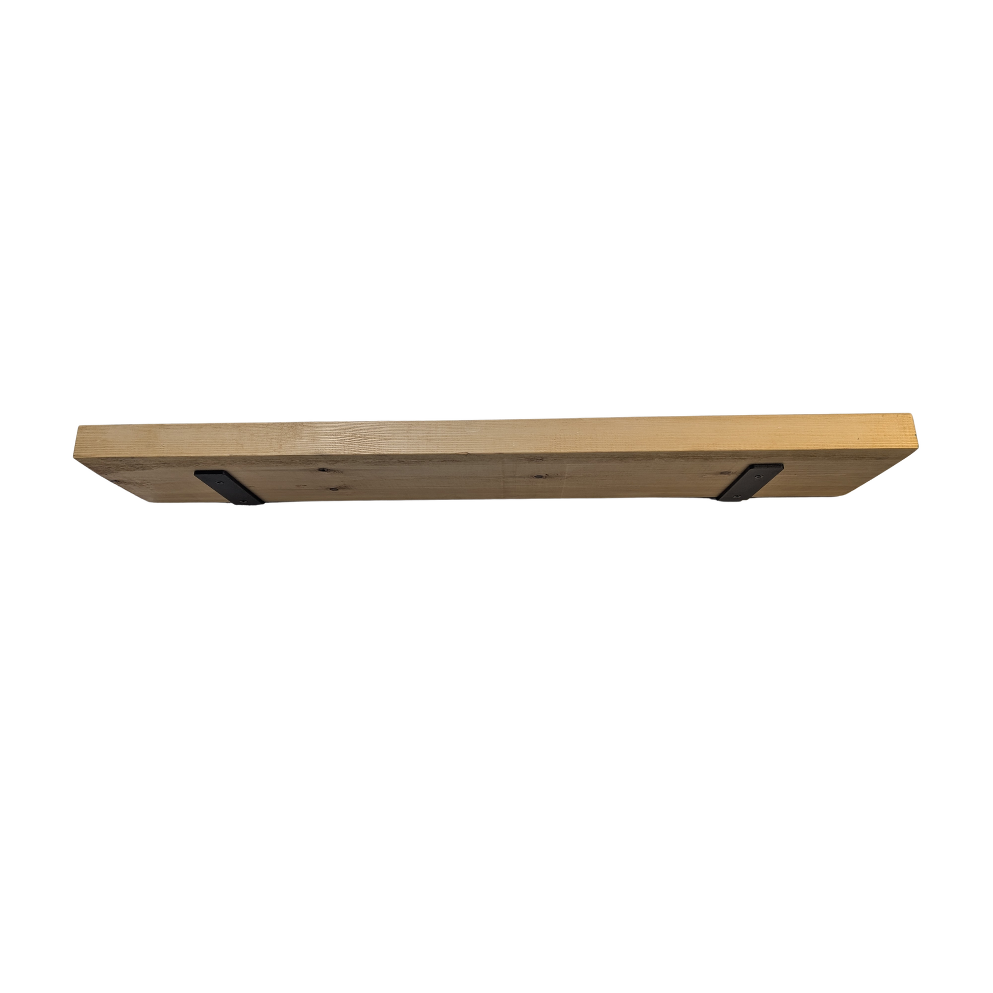 Rustic 8 x 2 Wooden Shelf with Black Steel Supports – Handcrafted in the Heart of England