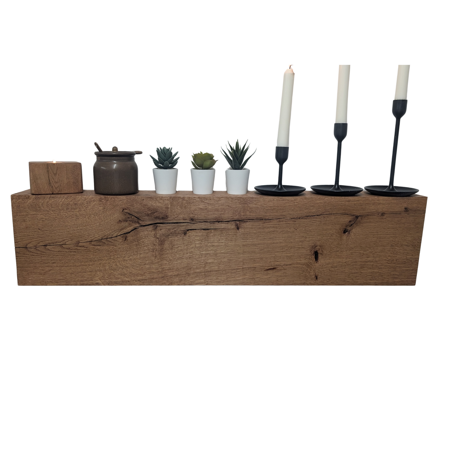 Oak Mantel - 8 x 4 - Solid Oak Fireplace Beam