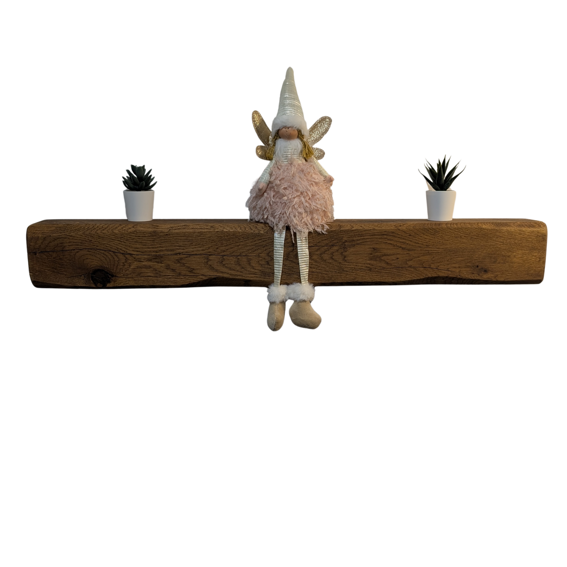 Oak Mantel Beam 4 x 6 - Heavily Worked - Solid Oak Fireplace Beam