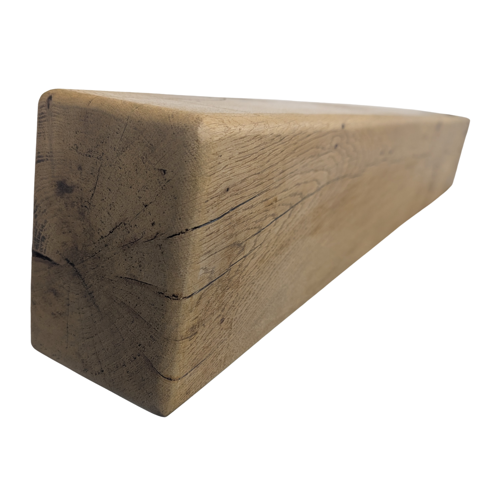 Oak Mantel Beam 6 x 4 (15cm(H) x 10cm(D) - Rounded Edge - Solid Oak Fireplace Beam
