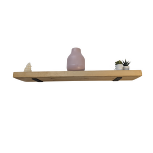 Rustic 8 x 2 Wooden Shelf with Black Steel Supports – Handcrafted in the Heart of England