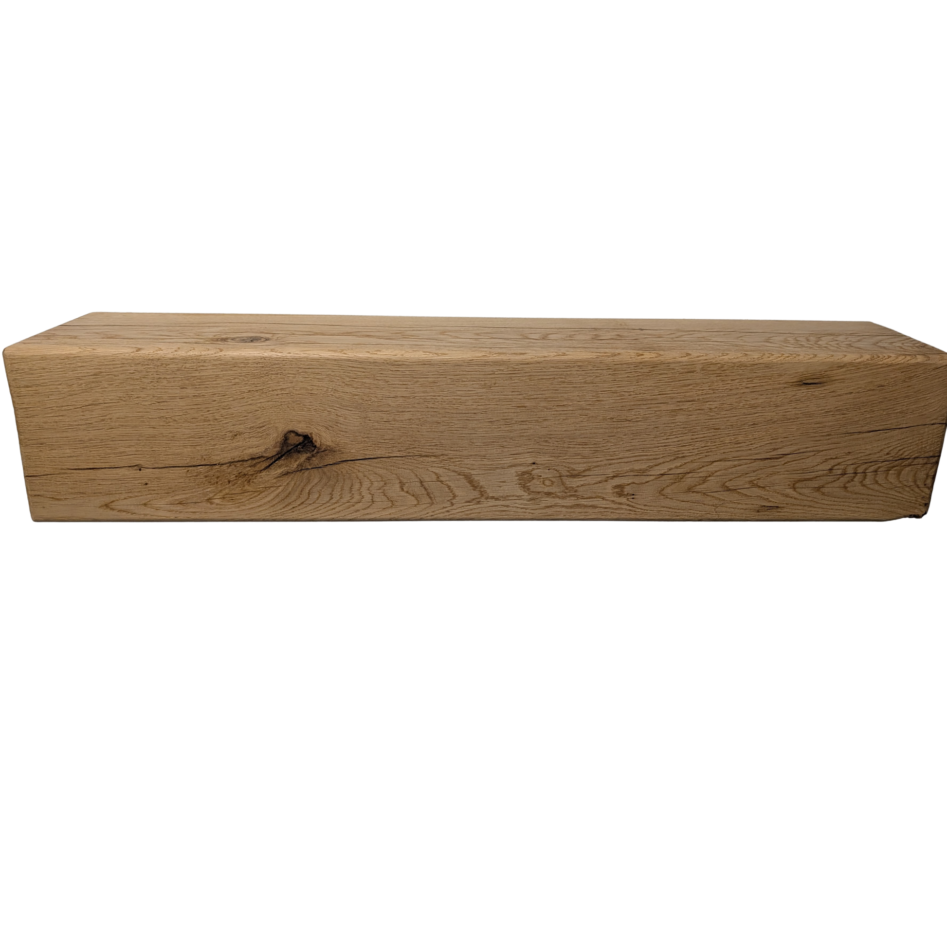 Oak Mantel Beam 8 x  8 (20cm(H) x 20cm(D) - Rounded Edges- Solid Oak Fireplace Beam