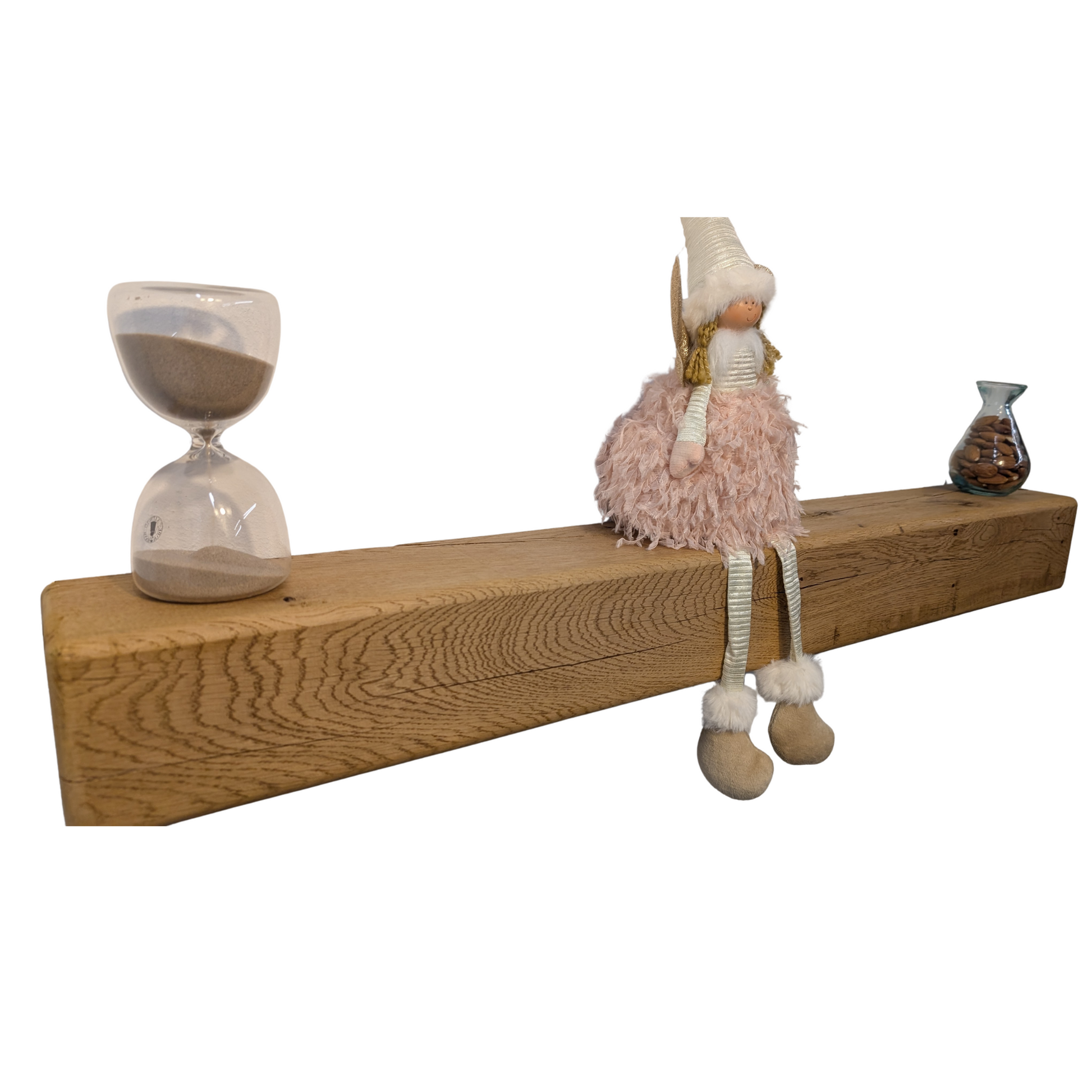 Oak Mantel Beam 4 x 4 Rounded - Solid Oak Fireplace Beam