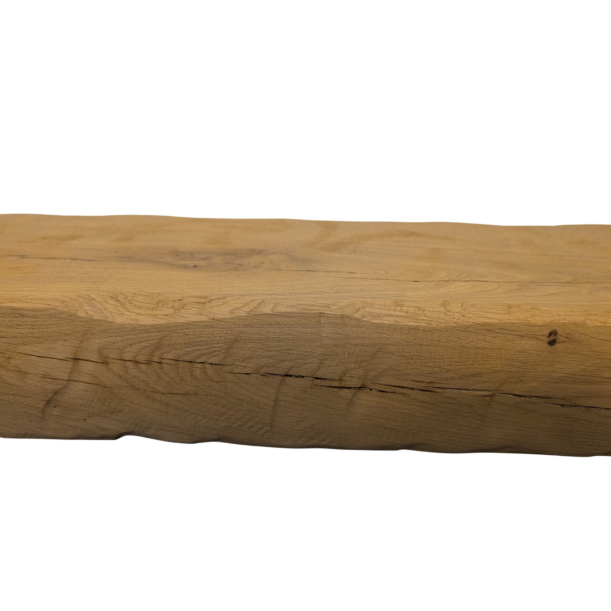 Oak Mantel Beam 4 x 8 - Heavily Worked - Solid Oak Fireplace Beam