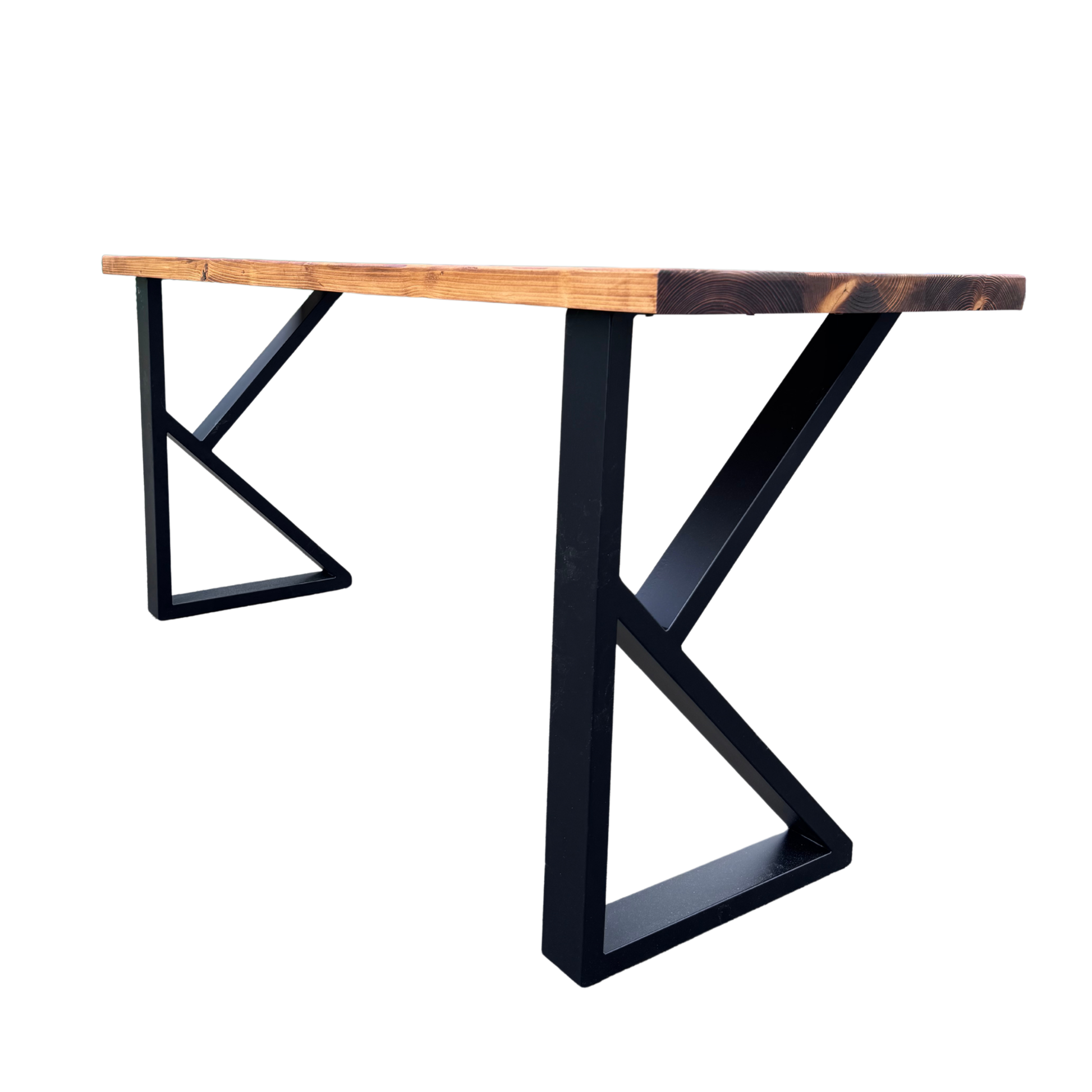 Handcrafted Solid Wooden Desk With Metal Legs