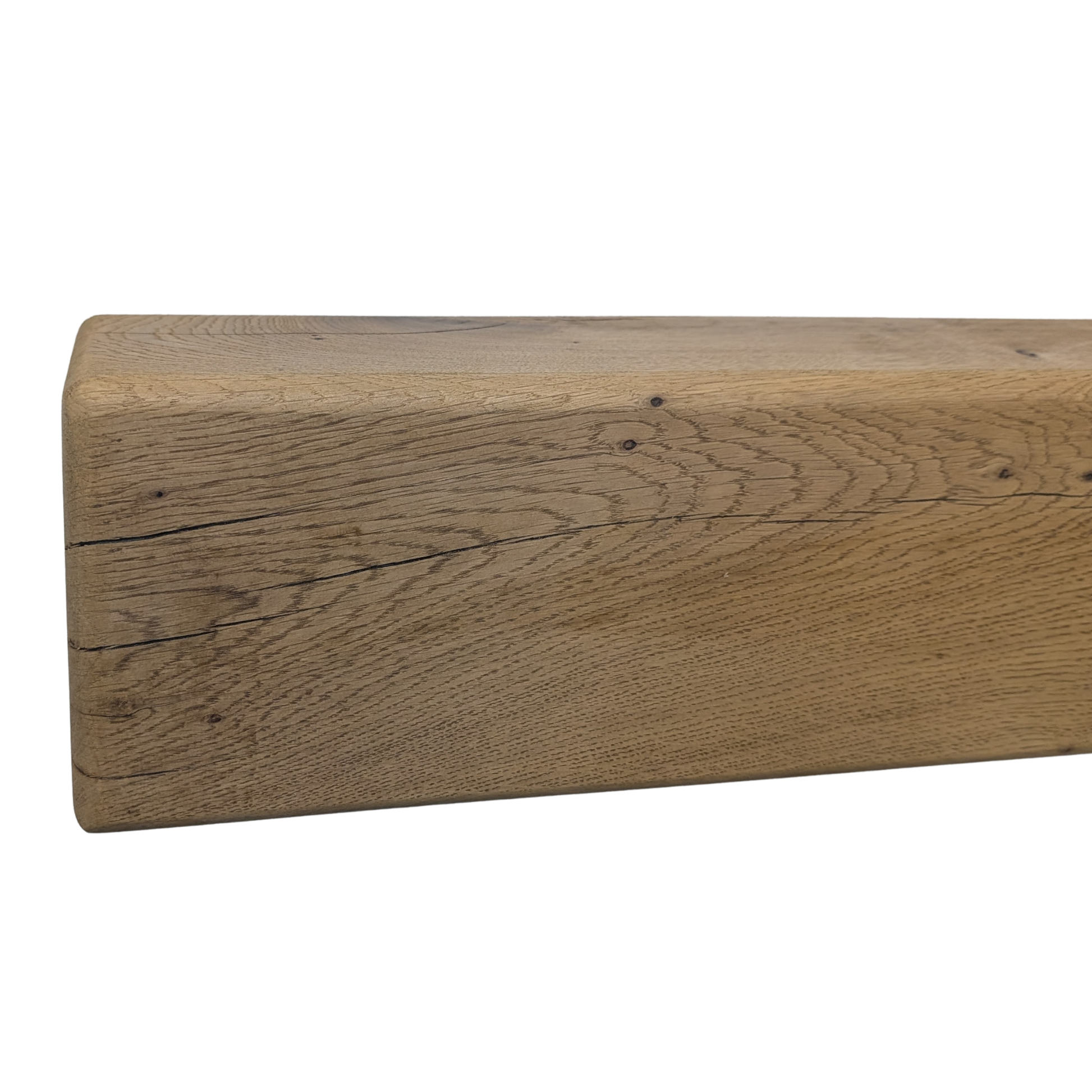 Oak Mantel Beam 6 x 4 (15cm(H) x 10cm(D) - Rounded Edge - Solid Oak Fireplace Beam
