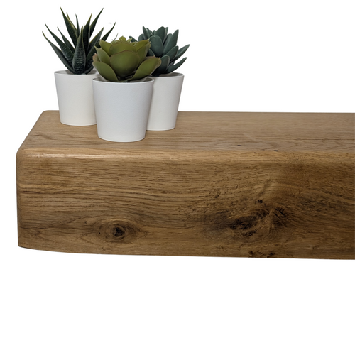 Oak Mantel - 8 x 4 Rounded Edges- Solid Oak Fireplace Beam