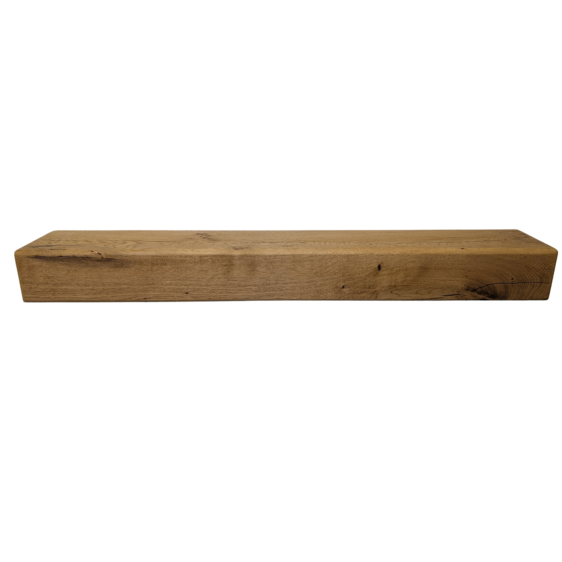 Oak Mantel Beam 4 x 4 Rounded - Solid Oak Fireplace Beam