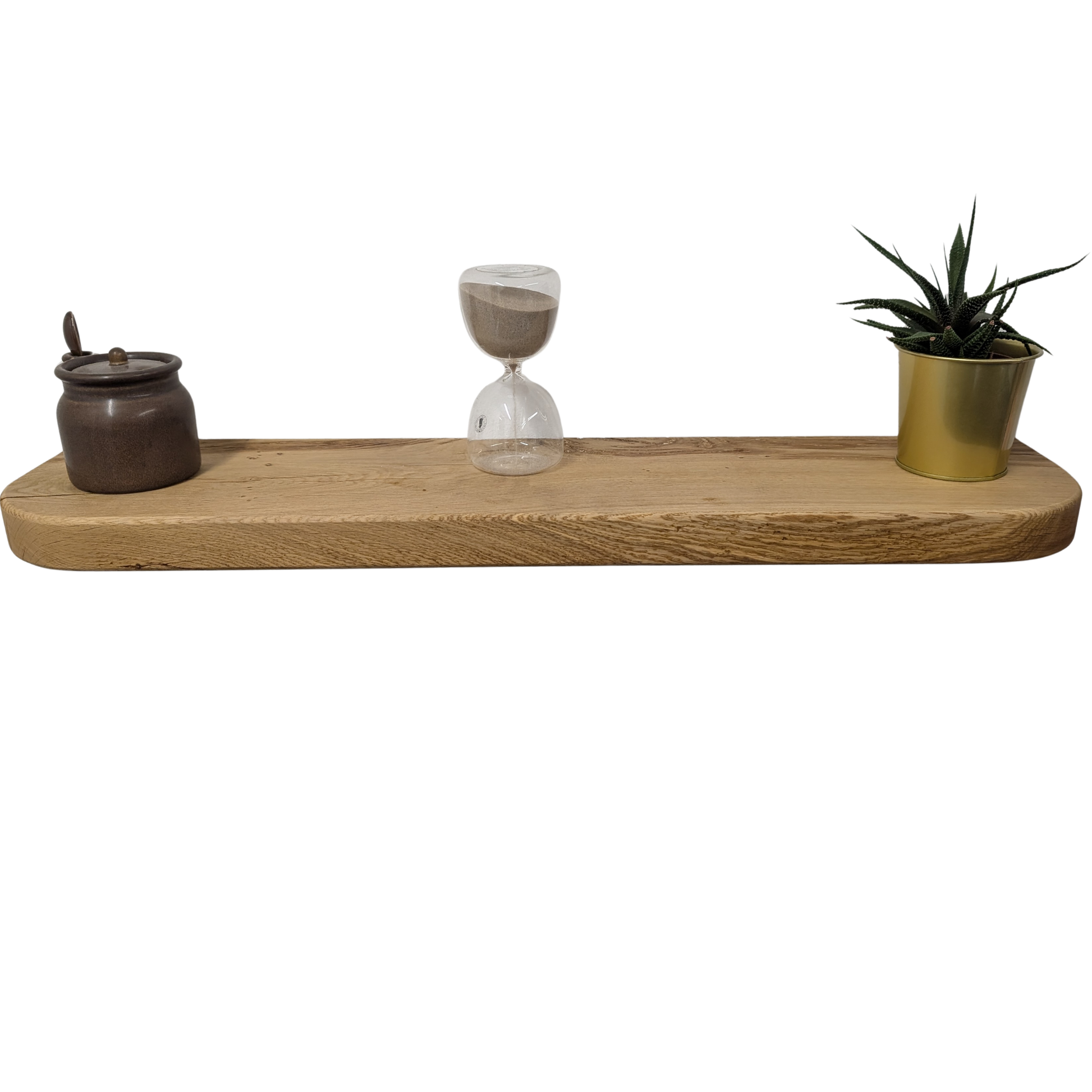 Solid  Curved Oak Floating Shelf - Rounded  - 5 Finishes Available 8x2 - Handmade For You (Copy)