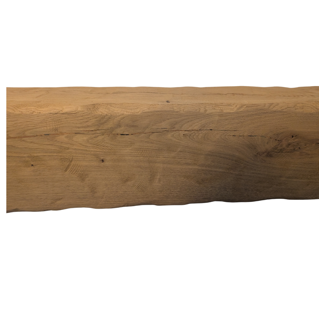 Oak Mantel Beam 8 x 4 - Heavily Worked - Solid Oak Fireplace Beam