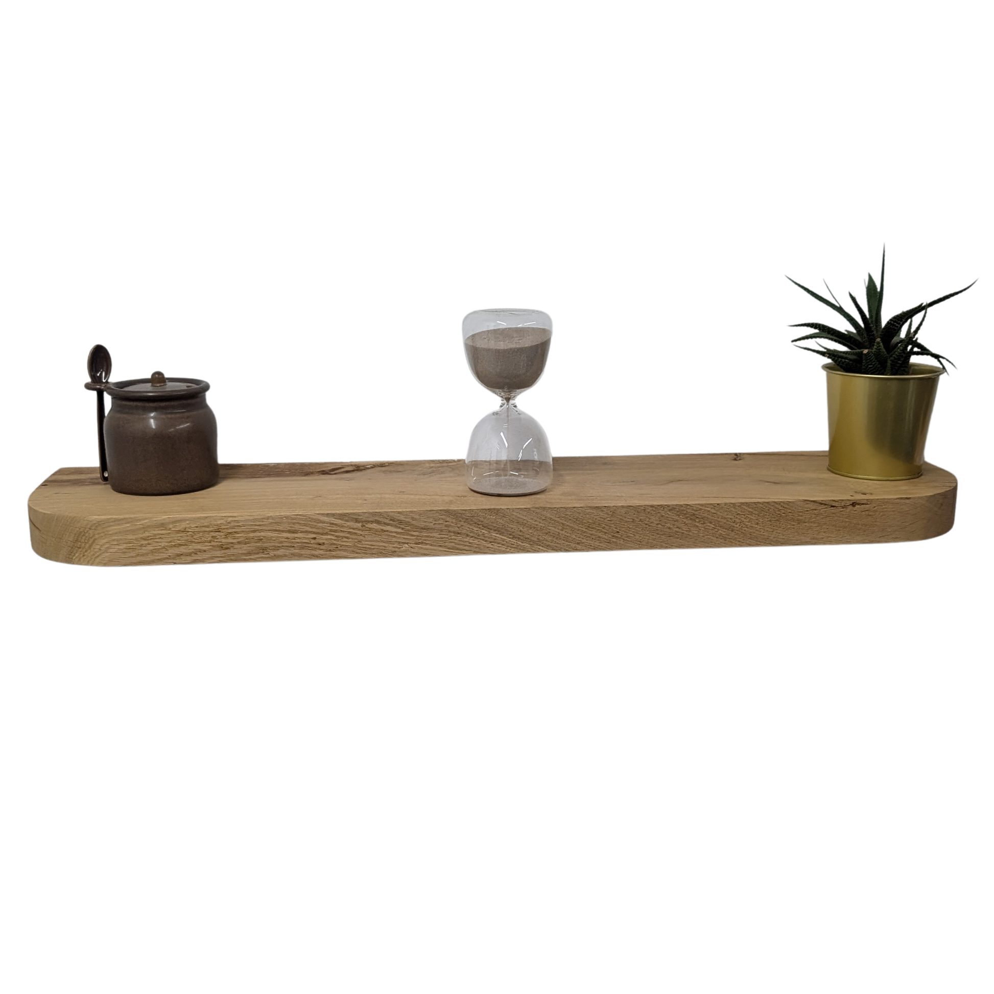 Solid  Curved Oak Floating Shelf - 5 Finishes Available 8x2 - Handmade For You