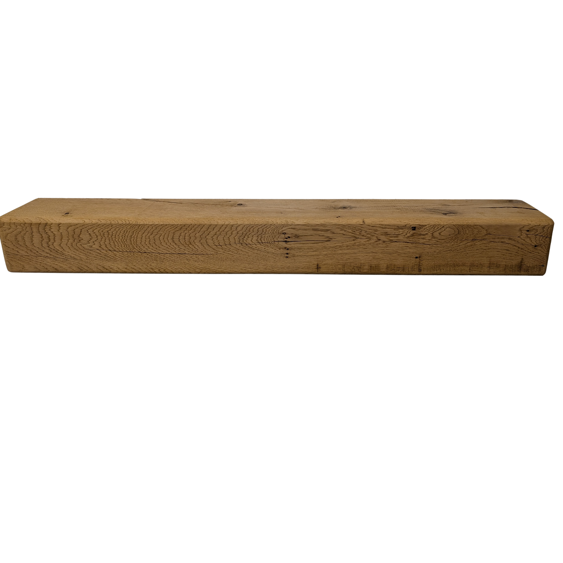 Oak Mantel Beam 4 x 4 Rounded - Solid Oak Fireplace Beam