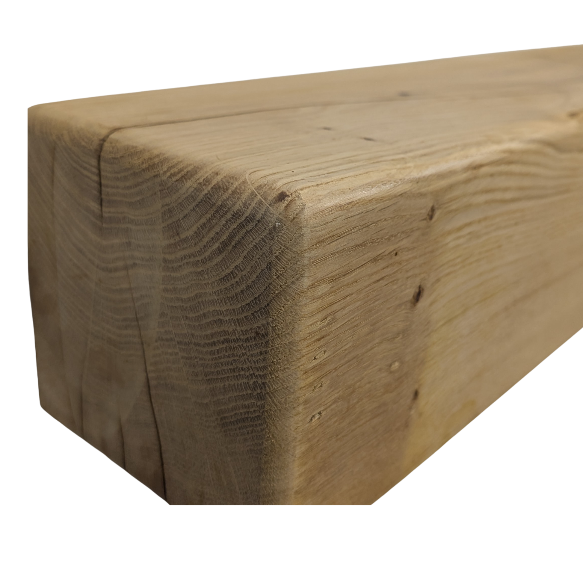 Oak Mantel Beam 6 x 6 (15cm(H) x 10cm(D) - Rounded Edge - Solid Oak Fireplace Beam