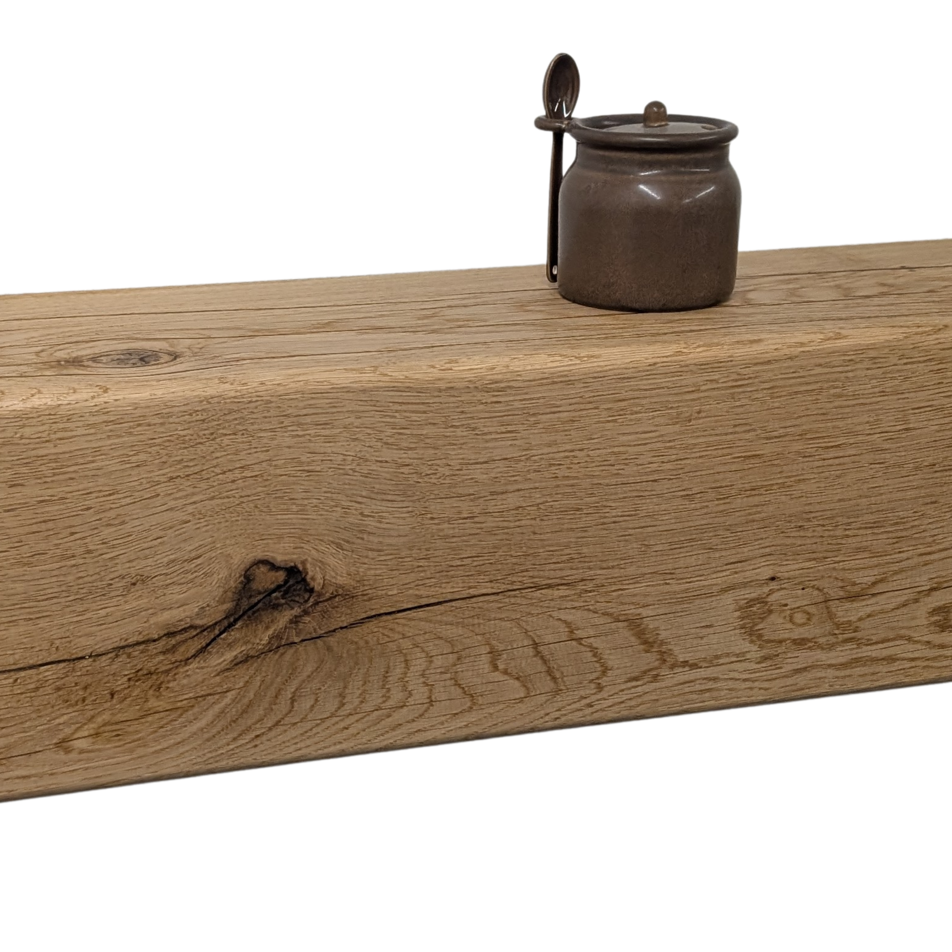 Oak Mantel Beam 8 x  8 (20cm(H) x 20cm(D) - Rounded Edges- Solid Oak Fireplace Beam
