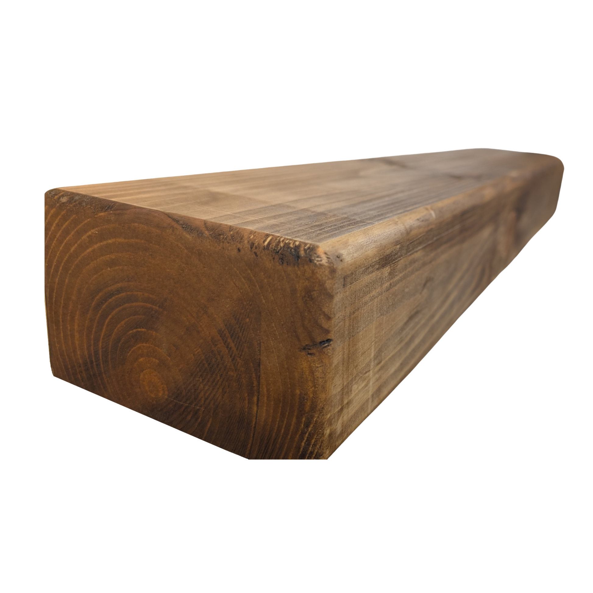 Rustic Mantel Beam 6x4 - Rounded - Solid Rustic Fireplace Beam