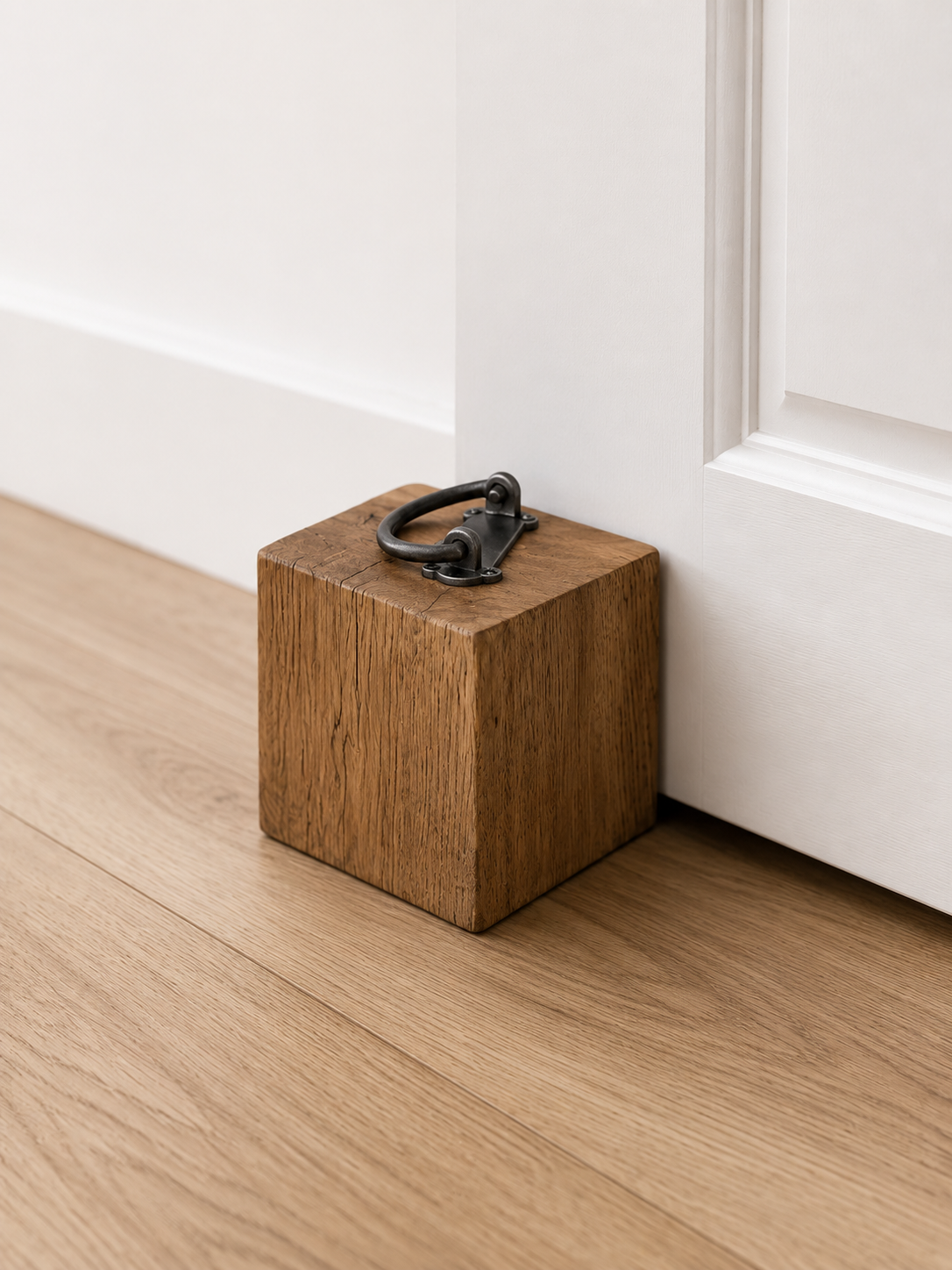 Solid Oak Door Stop - 3 Sizes Available - 3 Finishes Available