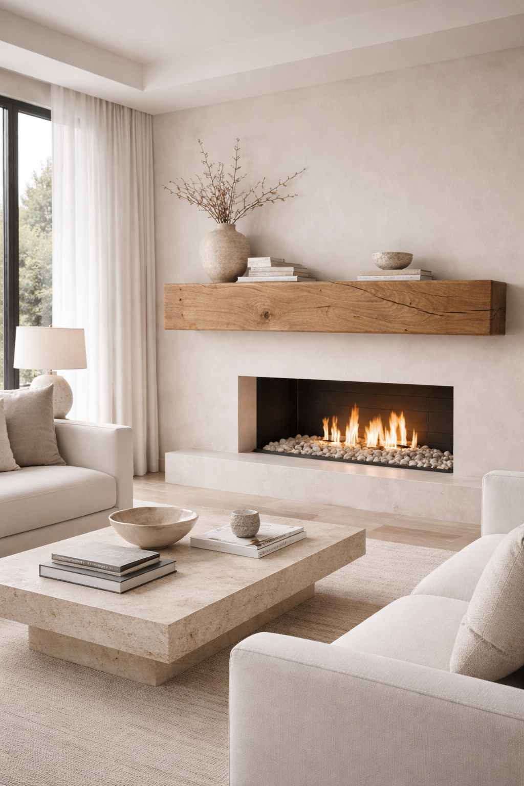 Oak Mantel Beam 6 x 6 (15cm(H) x 10cm(D) - Rounded Edge - Solid Oak Fireplace Beam