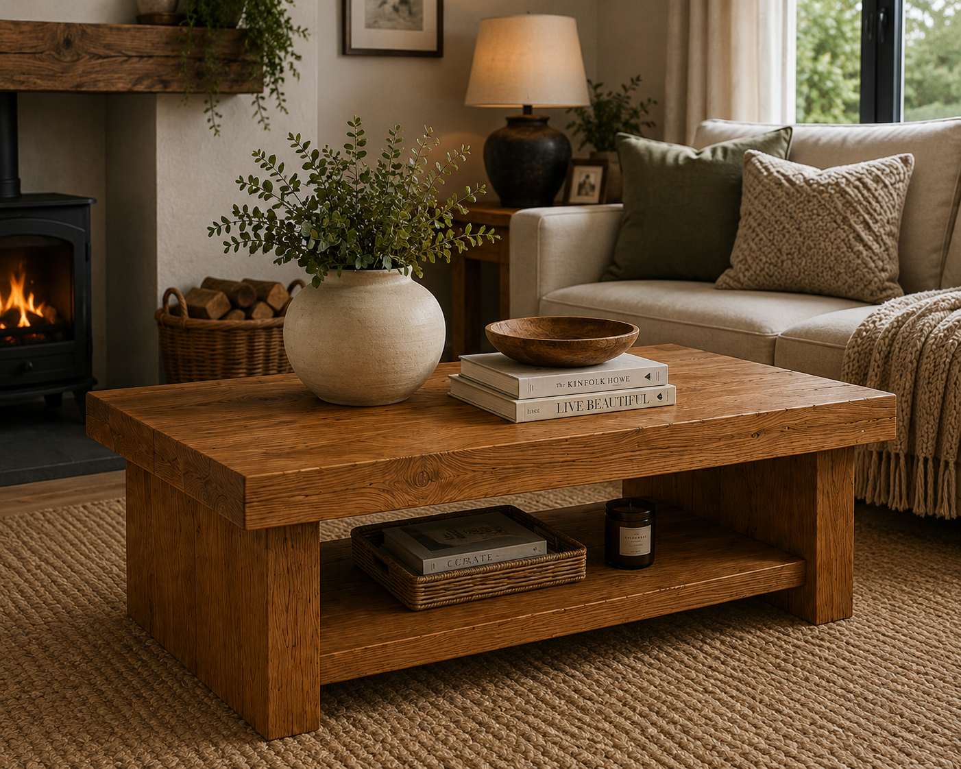Handcrafted Solid Timber Storage Coffee Table