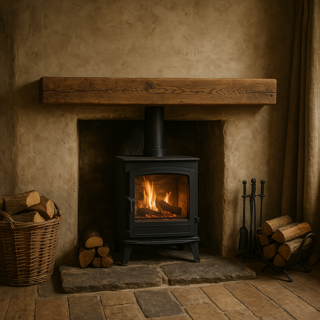 Oak Mantel Beam 4 x 8 - Solid Oak Fireplace Beam