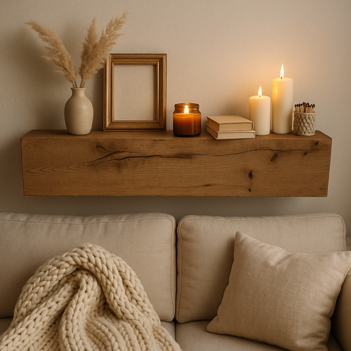 Oak Mantel - 8 x 4 - Solid Oak Fireplace Beam