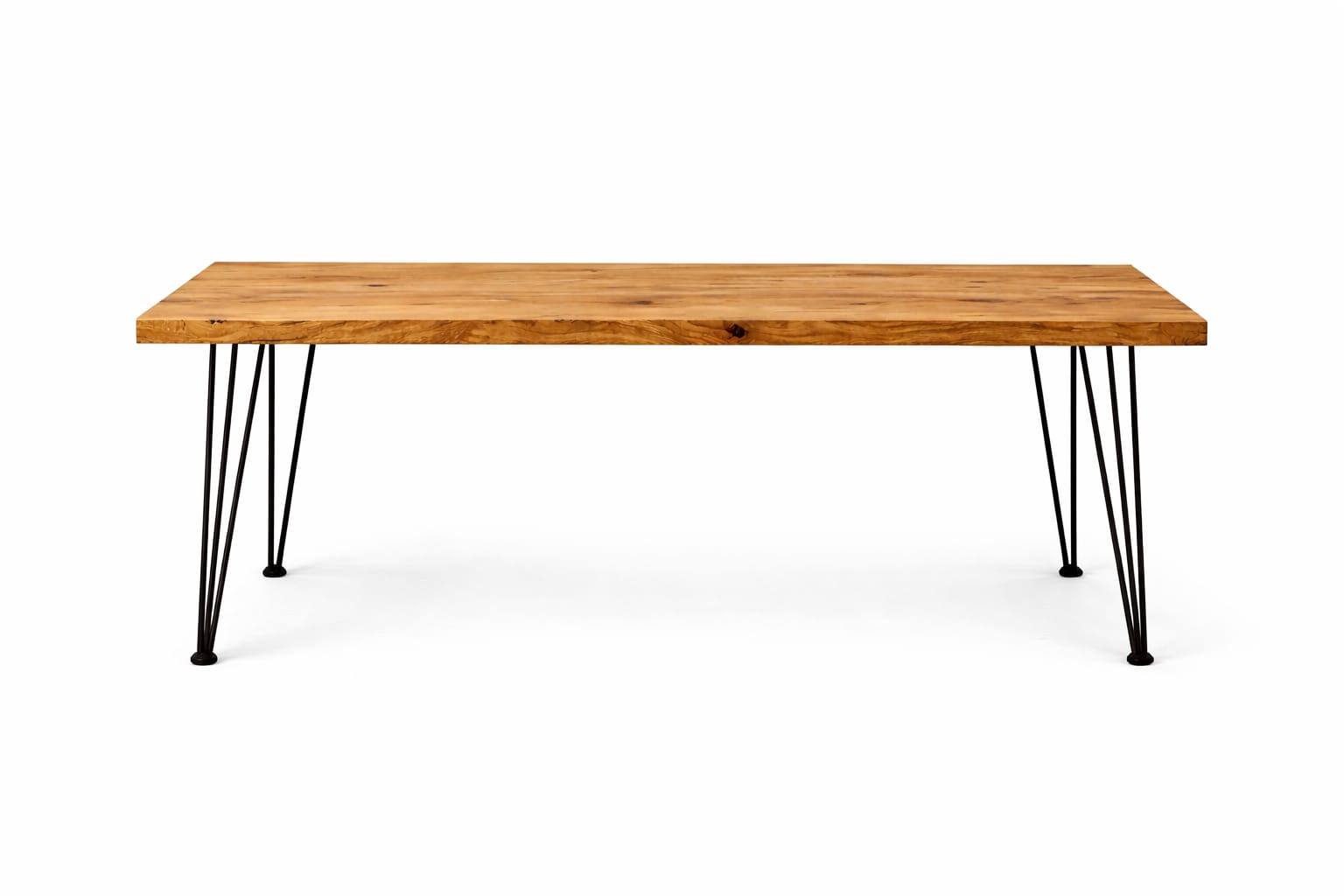 Handcrafted Solid wood Dining Table with Matte Black Hairpin Legs - Handmade in 2 to 3 weeks - Benches Sold Separately