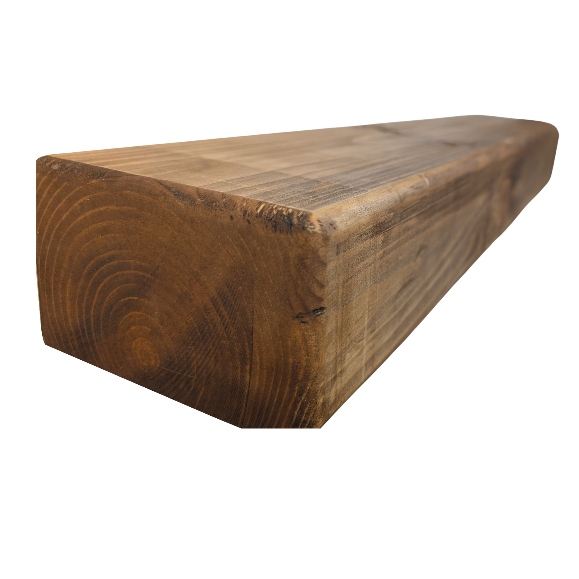 Rustic Mantel Beam 6x4 - Rounded - Solid Rustic Fireplace Beam