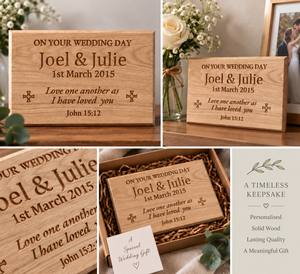 Personalised Oak Wedding Plaque