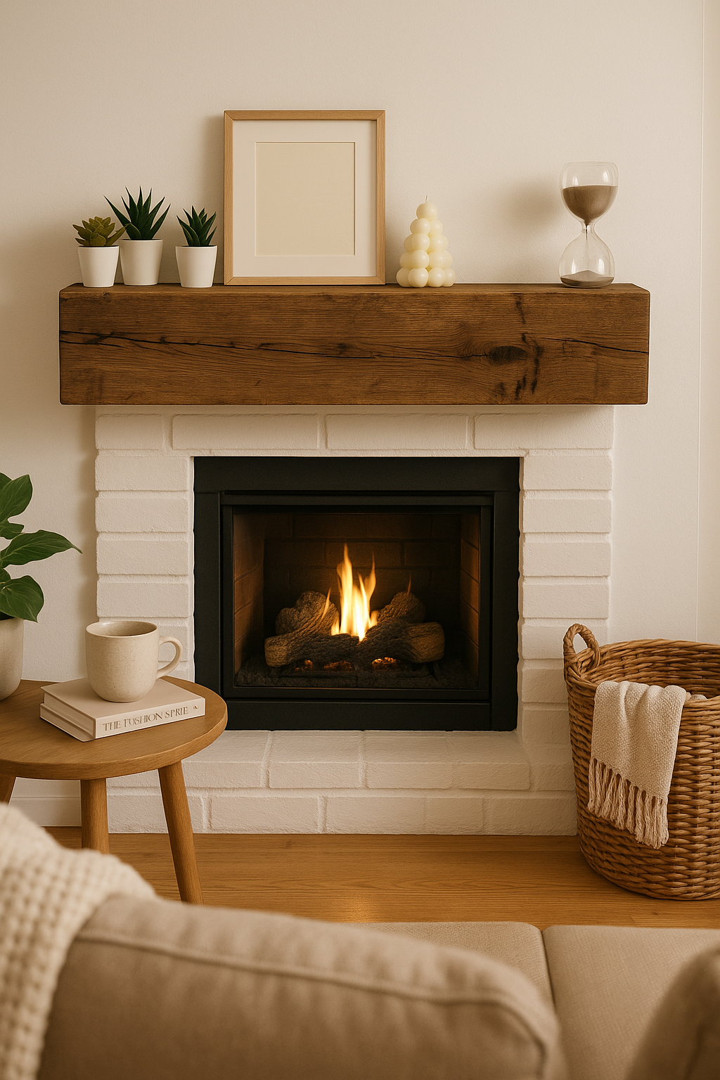 Oak Mantel - 8 x 4 - Solid Oak Fireplace Beam