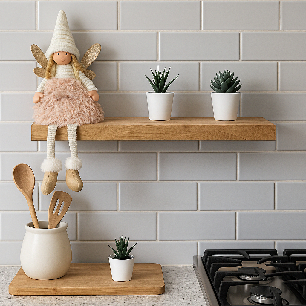 Solid Oak Floating Shelf - 6 x 1.5 - 5 Finishes Available - Handmade For You