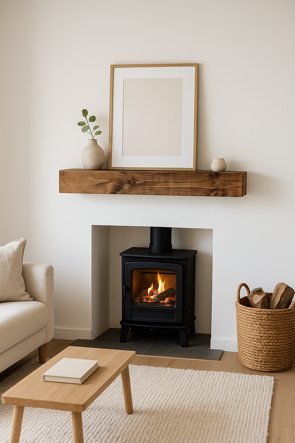 Rustic Mantel Beam 6 x 6 - Solid Fireplace Beam
